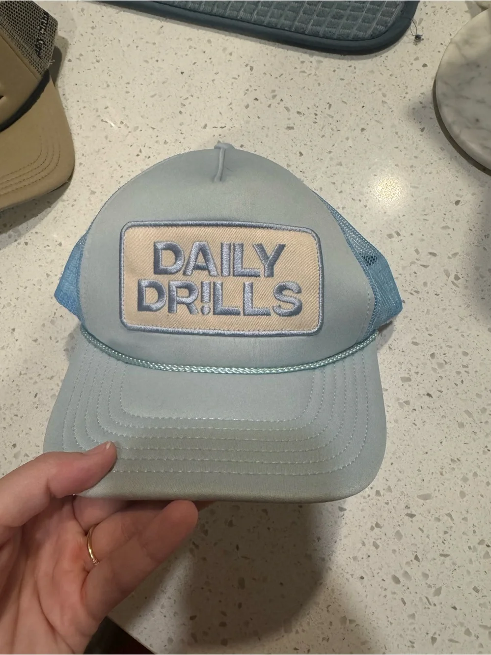 Daily Drills Kids' Pale Blue Patch Trucker Hat